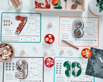 Matemáticas de la naturaleza/Actividades matemáticas/Números iniciales/Kindergarten/Preescolar/Escuela en casa/Recursos matemáticos/Rastreo de números/Habilidades matemáticas/Montessori/Waldorf