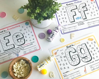 ABC Bible Activities for Kids, Kid's Bible Verse Alphabet, Kid's Scripture Cards, ABC Scripture,Sunday School, Homeschool, Instant Download,
