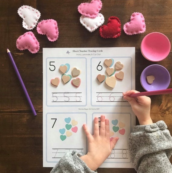 Numbers 1-20 Tracing CardsValentine's Day