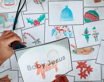 Tarjetas flash de Navidad/Tarjetas de linterna de Navidad/Tarjetas de vocabulario de Navidad/Imprimibles de Navidad para niños/Actividades navideñas para niños