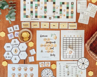 Estudio de abejas melíferas/Escuela de juegos/Aprendizaje a través del juego/Juegos educativos/Juegos de aprendizaje/Escuela en casa/Escrituras para niños/Juegos de matemáticas/Imprimibles