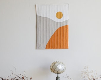 Desert Modern Art - Sun Wall Hanging - Modern Textile Art - Textile Wall Art - Small Space Decor - Apartment Decor Boho - Transitional Decor