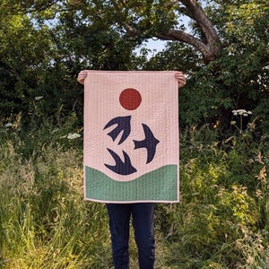 Swift - Folk Bird Fabric Wall Art