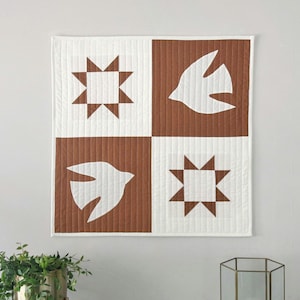 Patchwork Modern Folk Art Handcrafted Tapestry