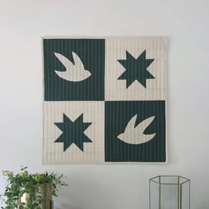 Handcrafted Folk Art Patchwork Tapestry Textile Wall Art