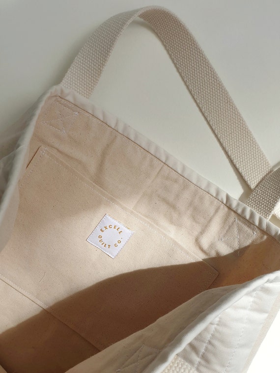 Nature Tote Bag Quilted Tote Bag Large Canvas Bag Durable Tote Bag Canvas Tote Bag With Pocket Totebag Work Tote Etsy Ireland