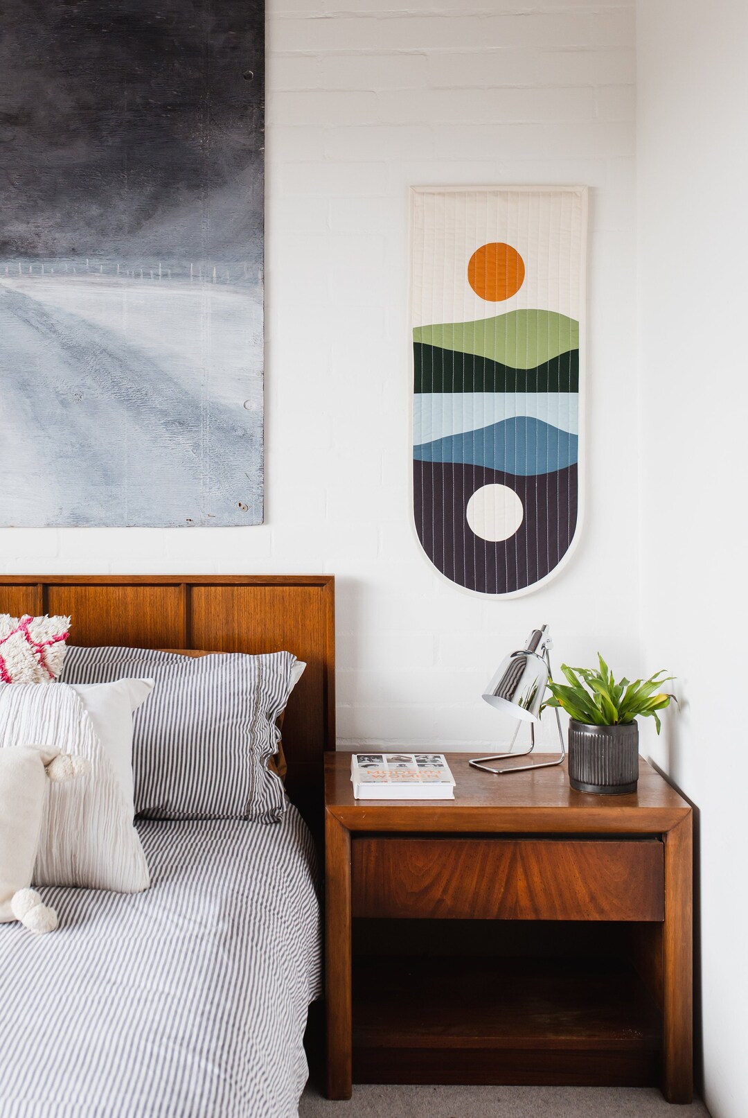 Quilted Wall Hanging Curved Wall Art Handmade Quilted Wall Etsy