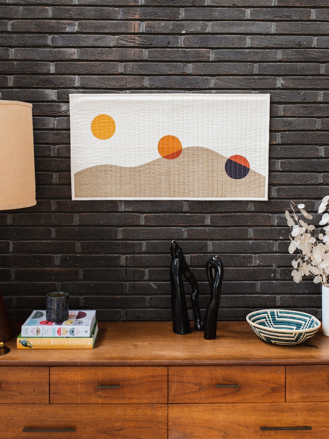 Wall Hanging Quilt Textile Art Wall Hanging Mid Century Modern Wall