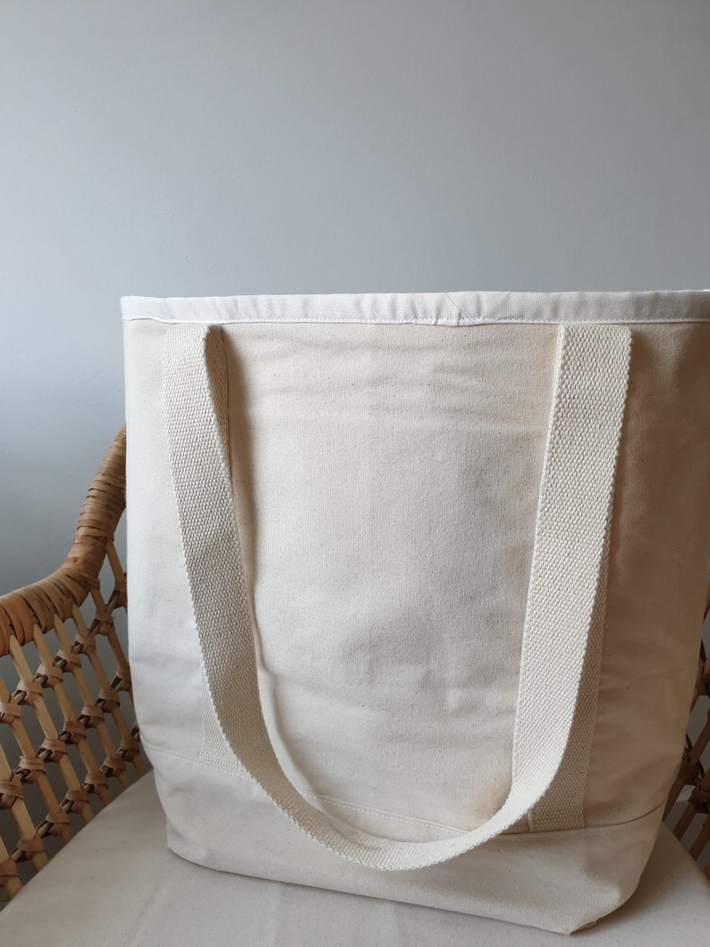 Canvas Tote Bag Quilted Tote Large Canvas Bag Durable Etsy