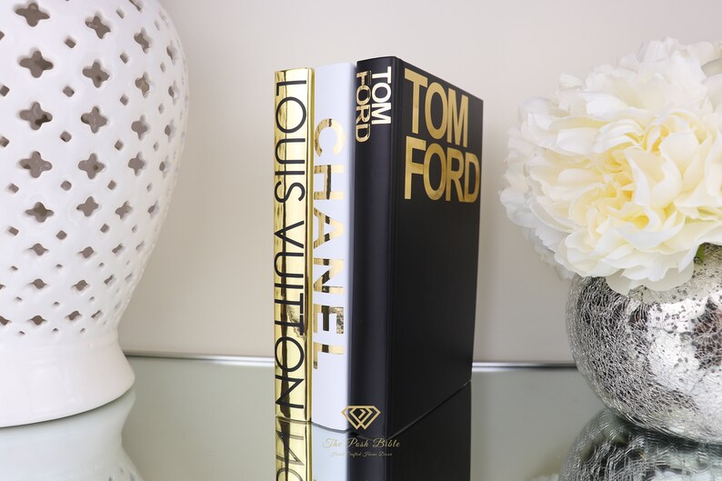 3 Blank Books Designer Inspired Gold White Black