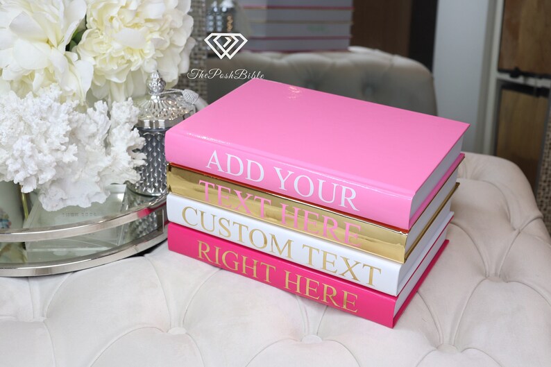 4 Pink Gold BOOK Set Designer Custom Books for Home Shelf Etsy