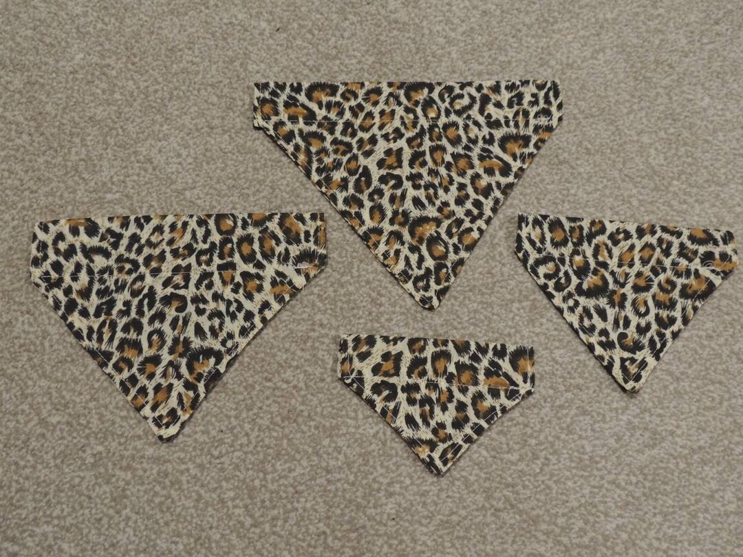 Leopard Print Dog Bandana Xs Small Medium Large Etsy
