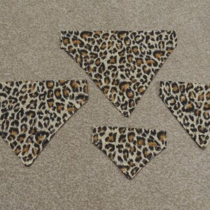 leopard print dog bandana, xs, small, medium, large