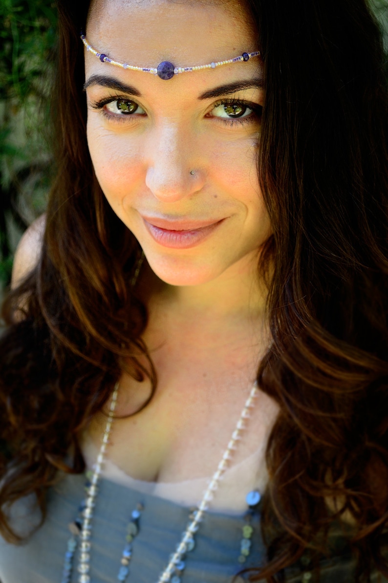 Amethyst Dream Forehead Jewelry Crystal Forehead Band Etsy