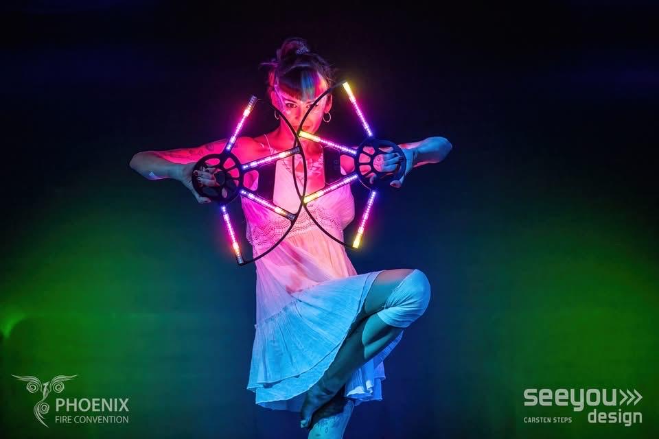 Pixel LED Doodlegrip Fans: Flow Circus Performance Props