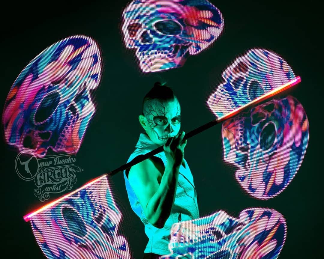 Easy Pixel Poi Staff Transformer 110 HD LED Flow Circus Props