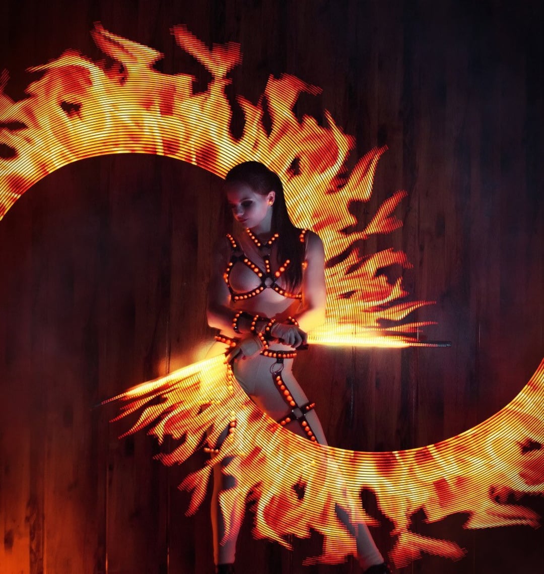 Pixel Transformer 72 Poi Staff: LED Light Show Circus Props