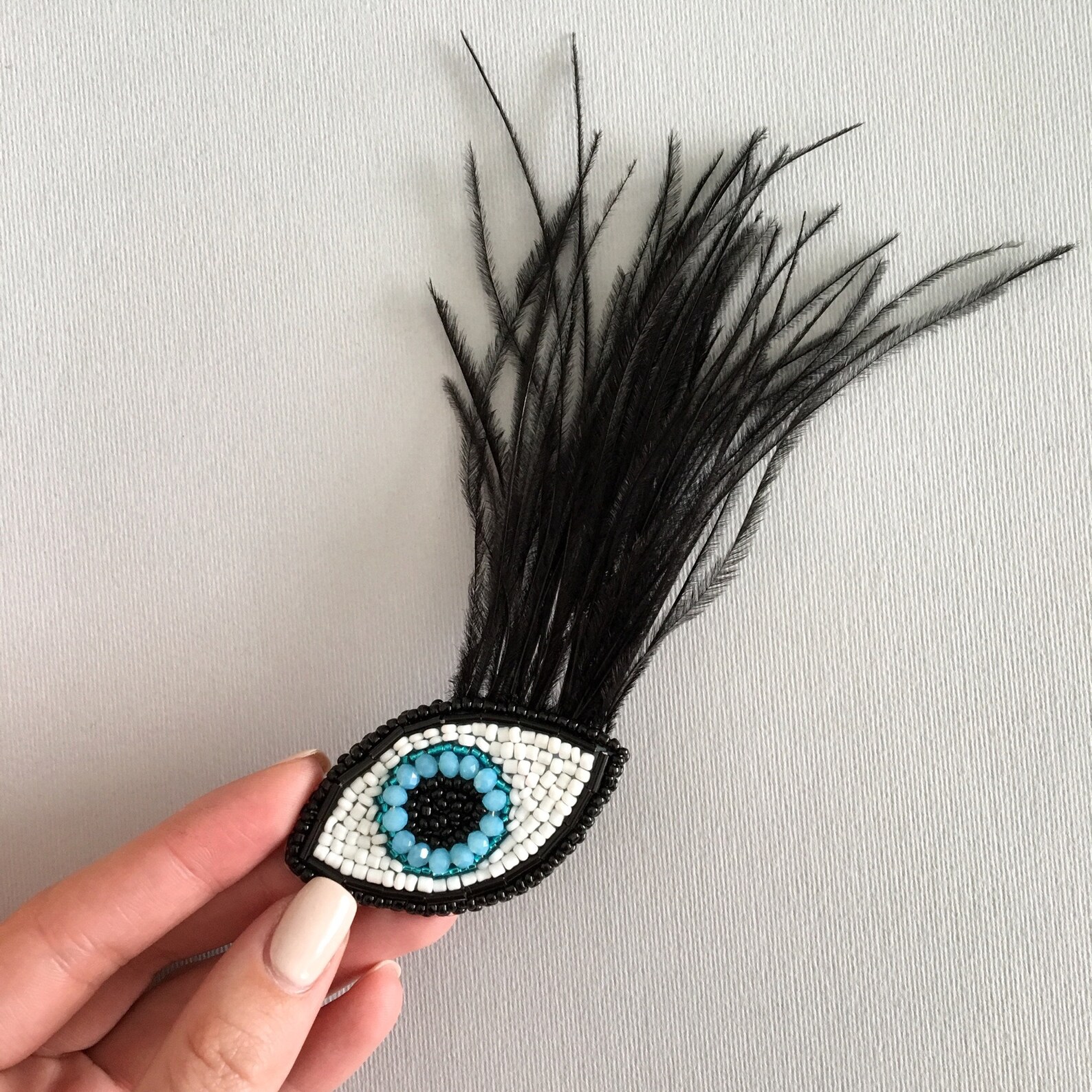 Blue Boho Eye Brooch Beaded brooch Brooch made of beads Etsy