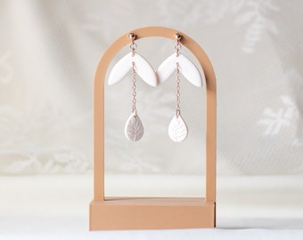 White elegant handmade earrings, Bridal earrings, Gift for her