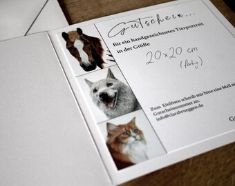 Gift voucher, animal portrait, pet drawing, animal drawing, Clara Brüggen