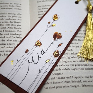 personalized bookmark watercolor gold silver