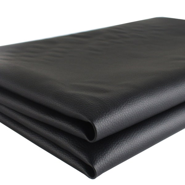 54“ Wide Faux Leather Vinyl Fabric Marine Grade Outdoor Reupholstery Decorate Waterproof Black