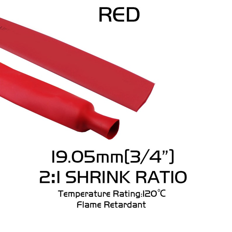 100 FT 100/' Feet BLACK 3//4/" 19mm Polyolefin 2:1 Heat Shrink Tubing Tube Cable