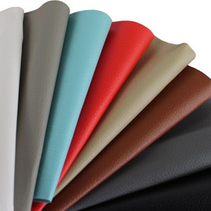 Faux Leather Fabric by the yard, Pebble Grain Leather Texture Marine Vinyl Fabric, 8 colors, For Upholstery/Hat/Handbag/Key Fobs