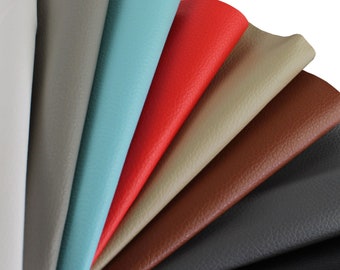 Faux Leather Fabric by the yard, Pebble Grain Leather Texture Marine Vinyl  Fabric, 8 colors, For Upholstery/Hat/Handbag/Key Fobs