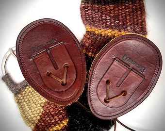 Leather Cinch Guard with Sheepskin Backing - Western Girth Buckle Protector Set of Two