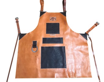 LEATHER GRILLING APRON Leather Work Apron, Leather Shop Apron, Leather Work Apron, Custom Made Leather Apron,