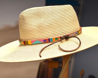 Hand-Painted Leather Hat Band, customized, adjustable