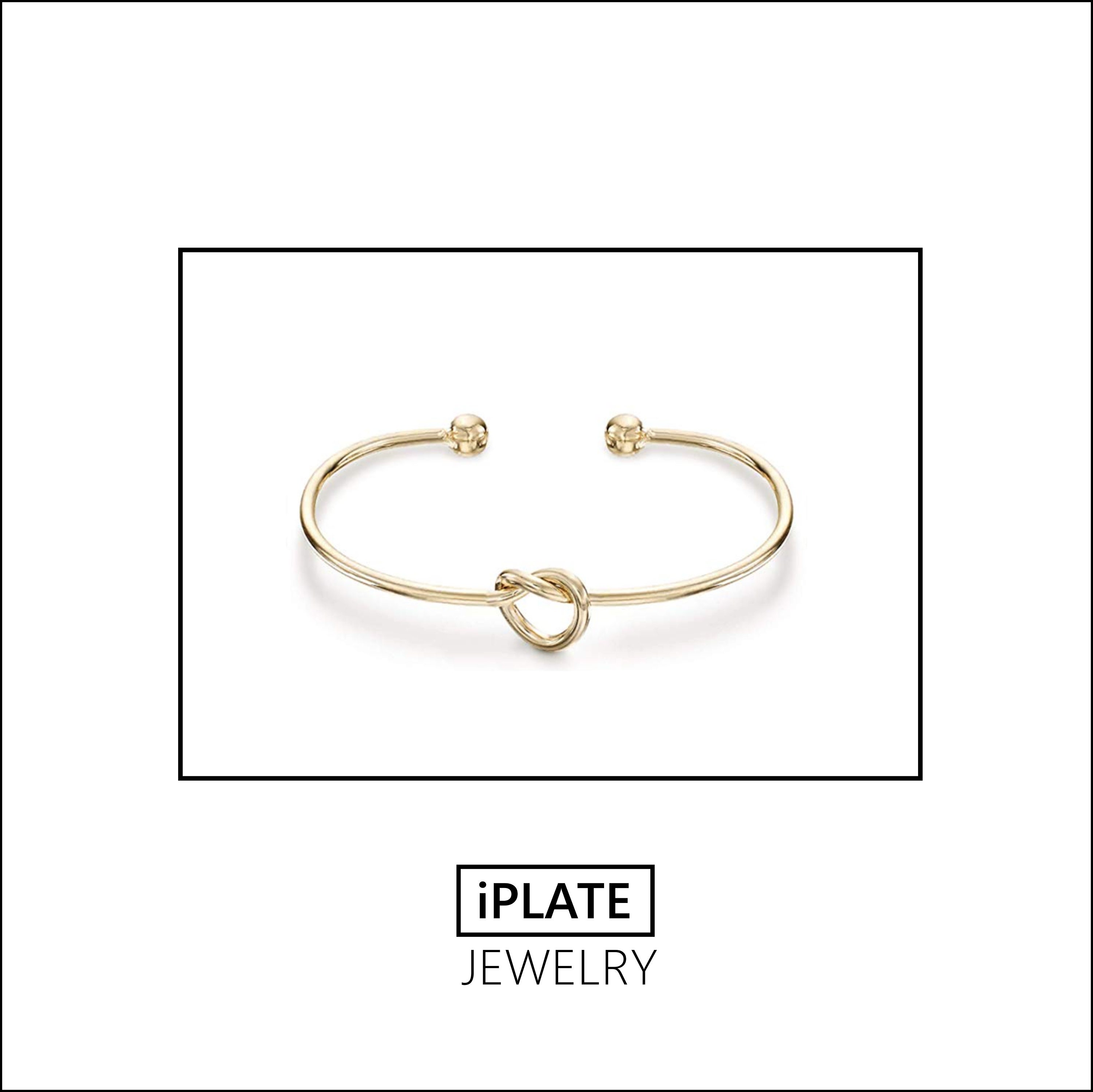 Love Knot Bracelet 14k Gold Rose Gold Bangle Bridesmaid Etsy