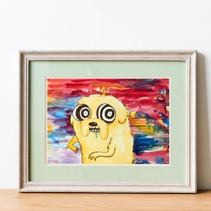 Jake the Dog Adventure Time Poster Print | Cartoon Fan Art Printable Wall Decor | Hand-Painted Digital Download Poster