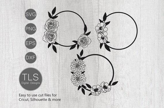 Download Floral Circle Frame Svg Flower Frame Svg Floral Frame Svg Etsy