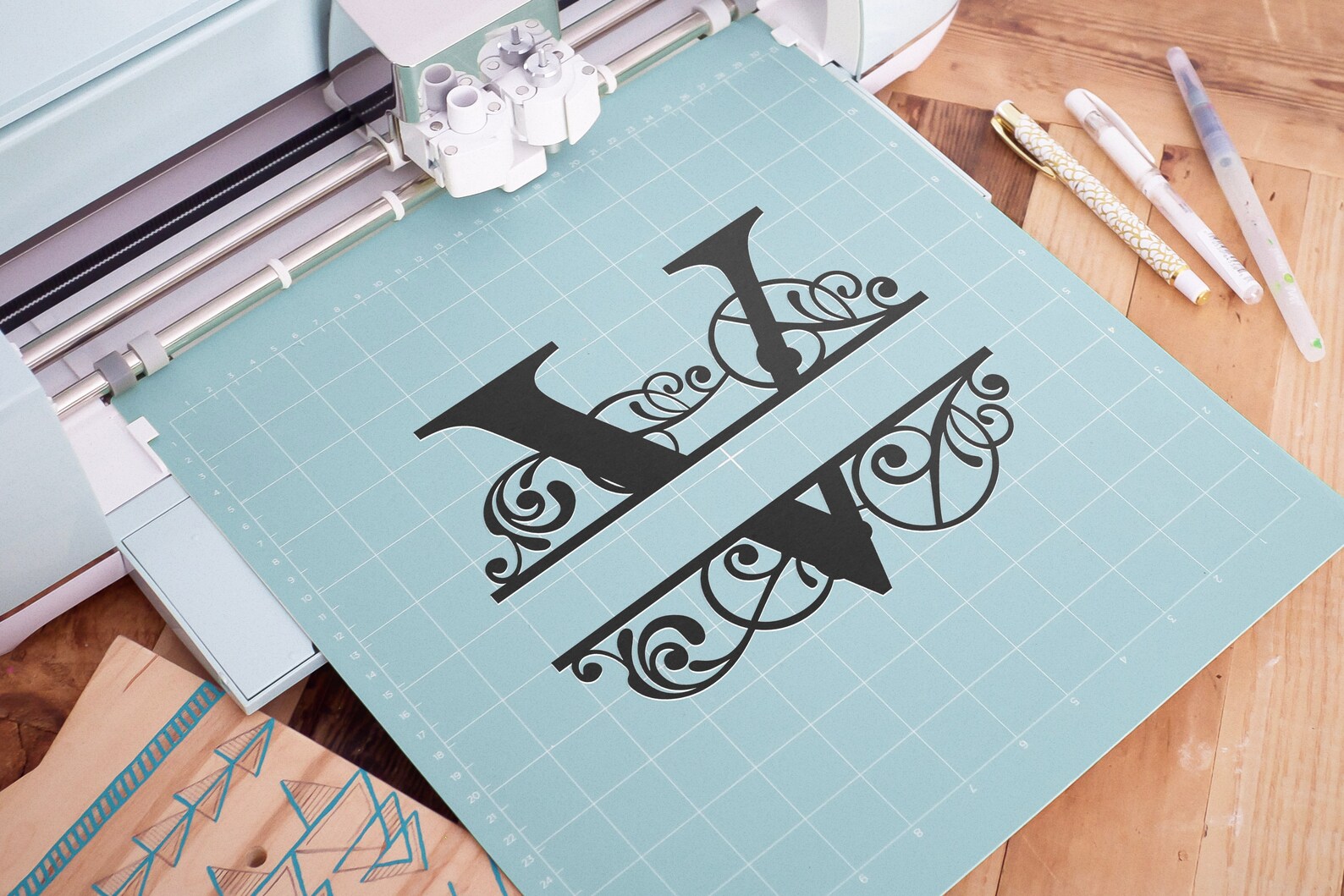 Download Letter V Split Monogram SVG Split Monogram SVG Letter V | Etsy