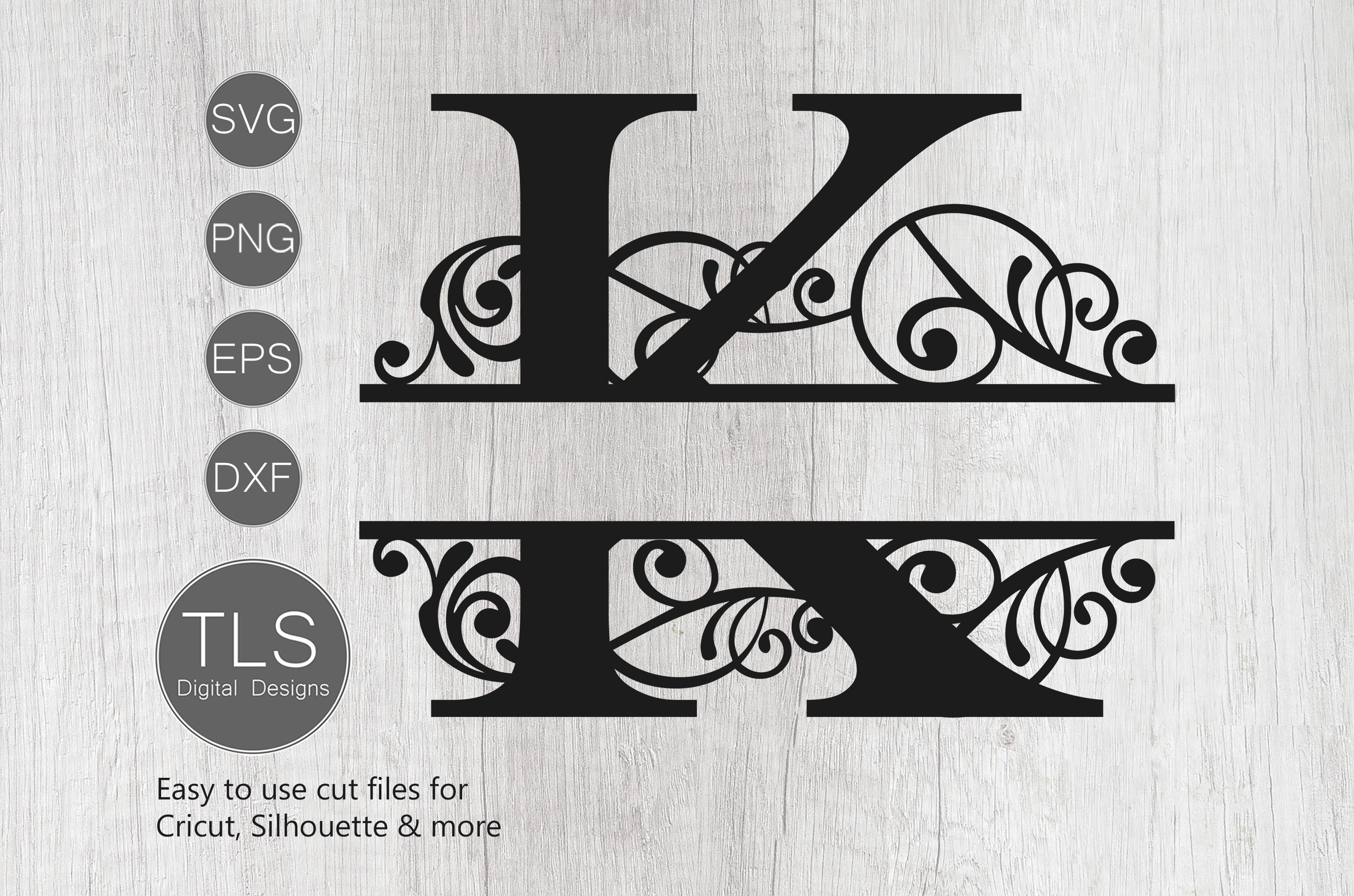 Letter K Split Monogram Svg Split Monogram Svg Letter K Cricut Monogram Silhouette File Letter K
