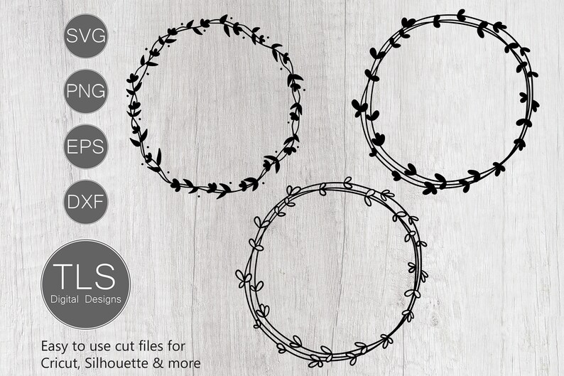 Download Wreath SVG cut file Floral wreath Cricut Flower frame SVG ...