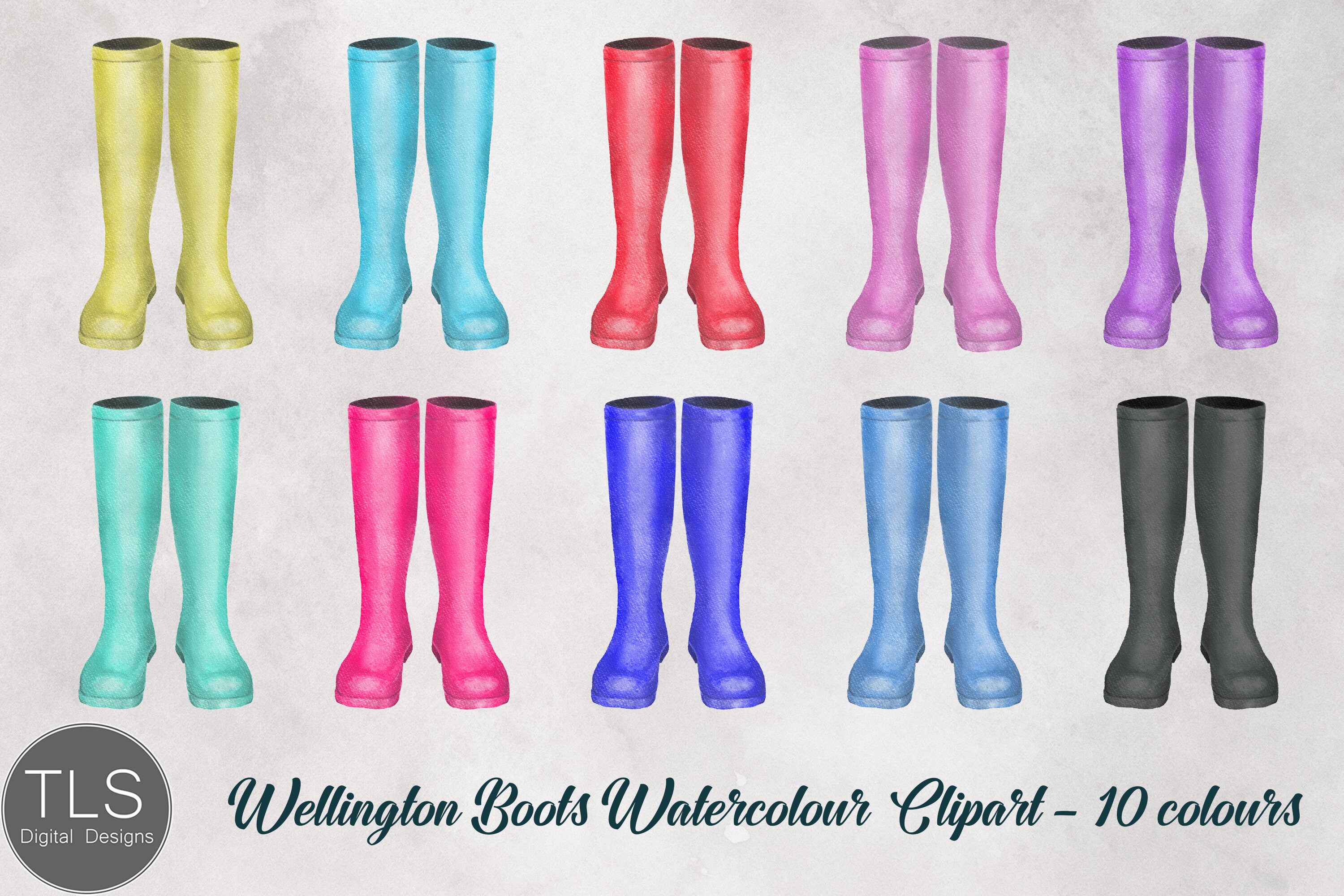Wellington Boots Watercolour Clipart Bundle Boots Clipart Etsy UK