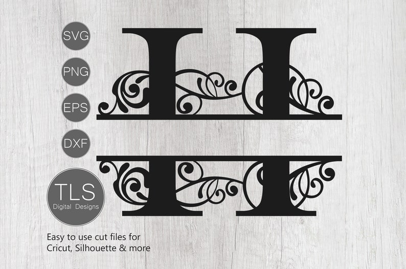 Download Letter H Split Monogram SVG Split Monogram SVG Letter H | Etsy