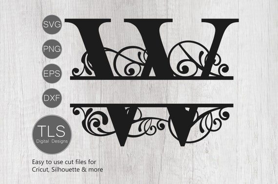 Download Letter W Split Monogram Svg Split Monogram Svg Letter W Etsy