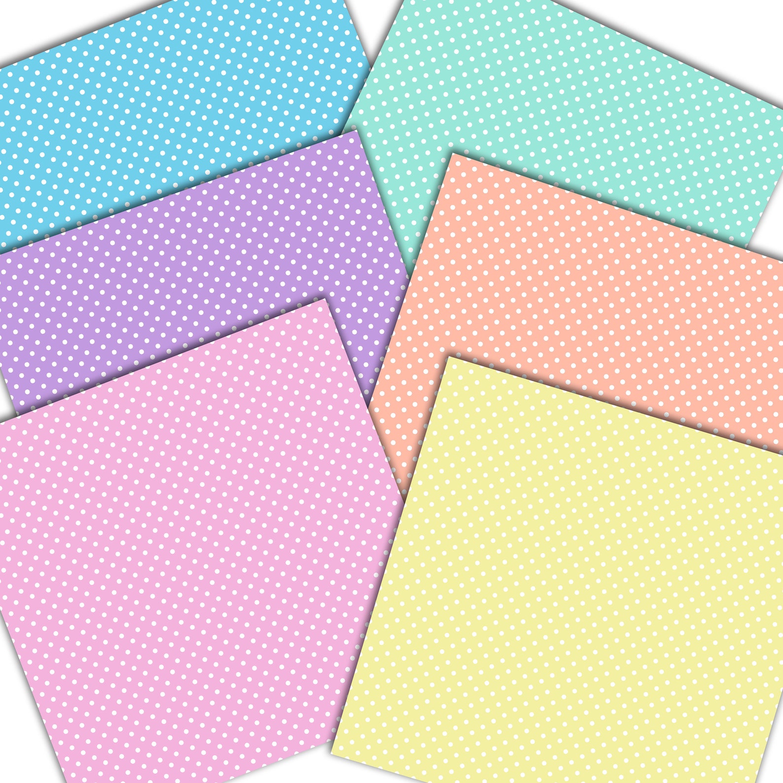 Candy Polka Dots Paper Scrapbooking Digital Paper Polka Dot Etsy