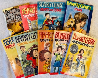 BEVERLY CLEARY - Joli lot de 9 livres pour enfants à couverture souple - Ramona Books / Henry et Ribsy / Strider / La souris et la moto, etc.