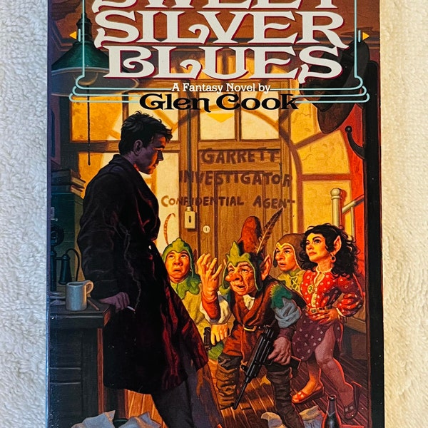 GLEN COOK - Sweet Silver Blues - 1987 First printing Paperback Science Fiction - Garrett P.I. Novel