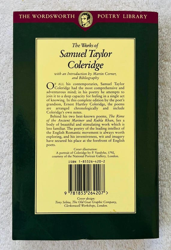 SAMUEL TAYLOR COLERIDGE - the Works - 1994 Wordsworth