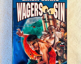ROBERT ASPRIN & Linda EVANS - Wagers of Sin - 1996 First Printing Paperback Time Scout Novel