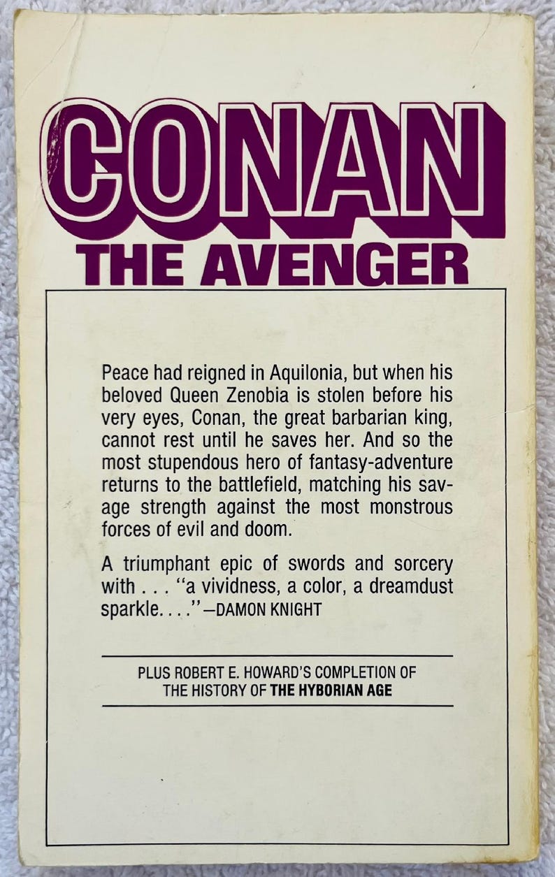 Buy ROBERT E. HOWARD Et Al - CONAN the Avenger - 1968 Paperback Sword ...