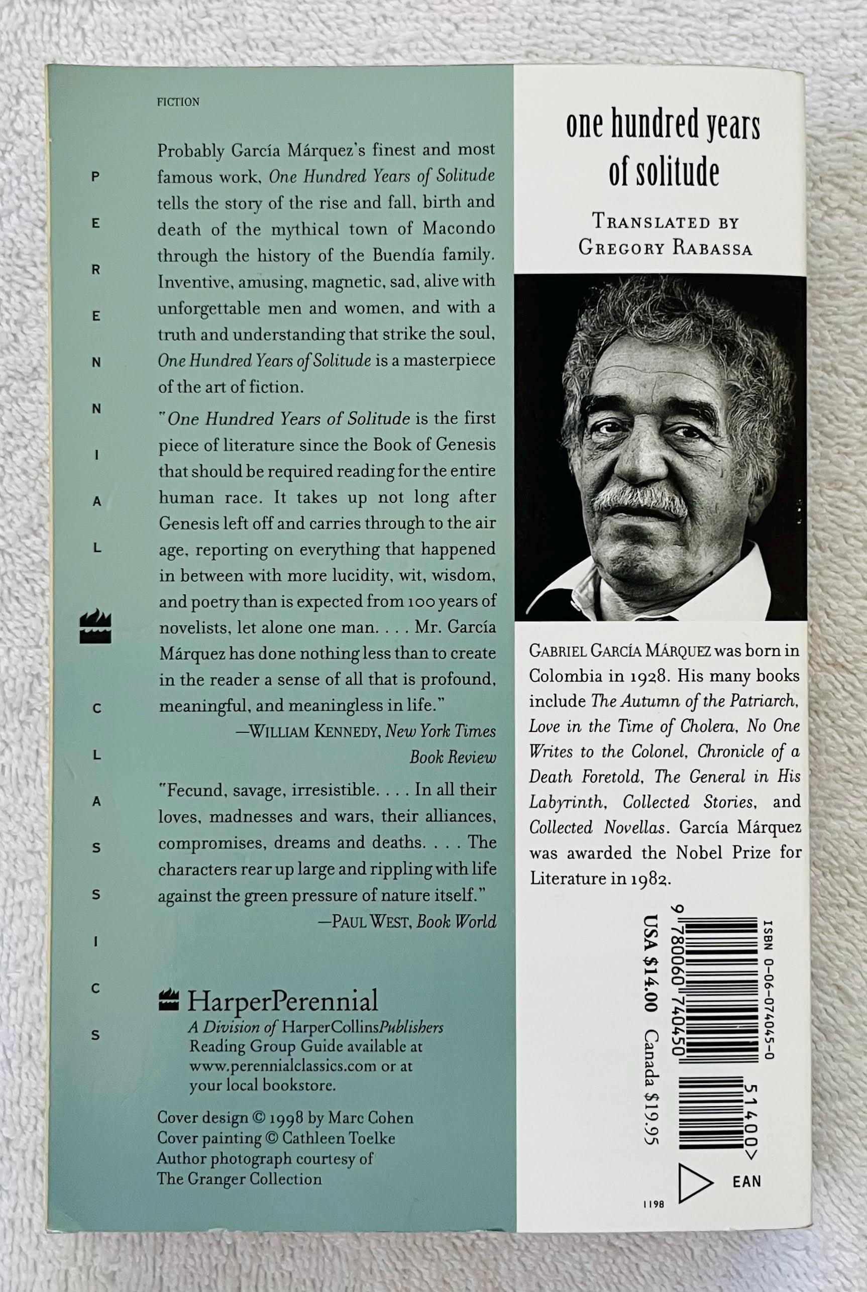 GABRIEL GARCIA MARQUEZ - One Hundred Years of Solitude - 1998 Trade ...