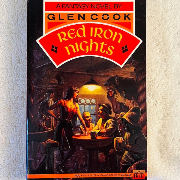 GLEN COOK - Red Iron Nights - 1991 Paperback Science Fiction - Garrett P.I. Novel