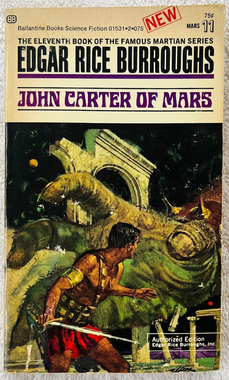 EDGAR RICE BURROUGHS - John Carter of Mars - 1970 Authorized Edition Ballantine - Etsy Australia